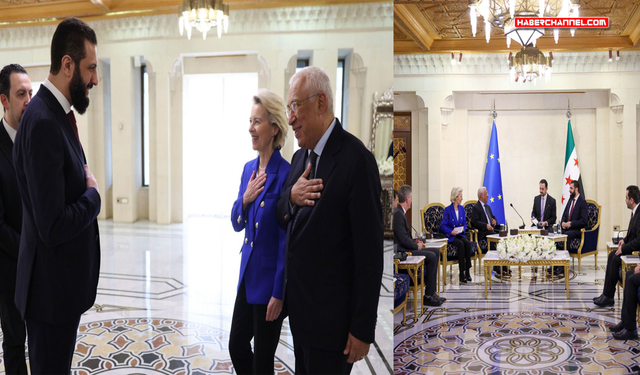 Ursula von der Leyen ile Antonio Costa, Suriye Cumhurbaşkanı Ahmed Şara ile görüştü