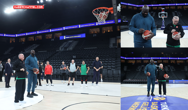 Cumhurbaşkanı Erdoğan, eski NBA oyuncusu Shaquille O'Neal ile bir araya geldi