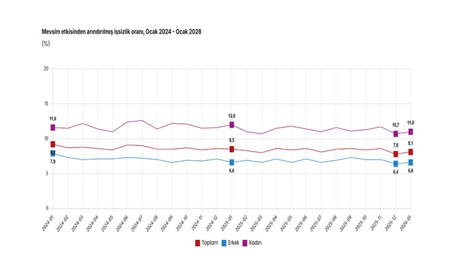 TÜİK: "İşsizlik ocakta arttı"