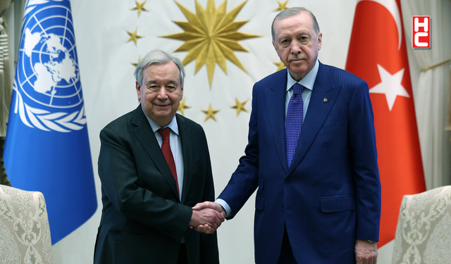 Cumhurbaşkanı Erdoğan, BM Genel Sekreteri Antonio Guterres'i kabul etti