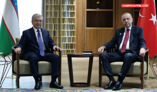 Cumhurbaşkanı Erdoğan, Özbekistan Cumhurbaşkanı Mirziyoyev ile görüştü