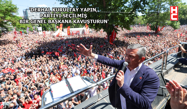 Özgür Özel, CHP Ankara İl Başkanlığı önünde gerçekleştirilen bayramlaşma programında konuştu