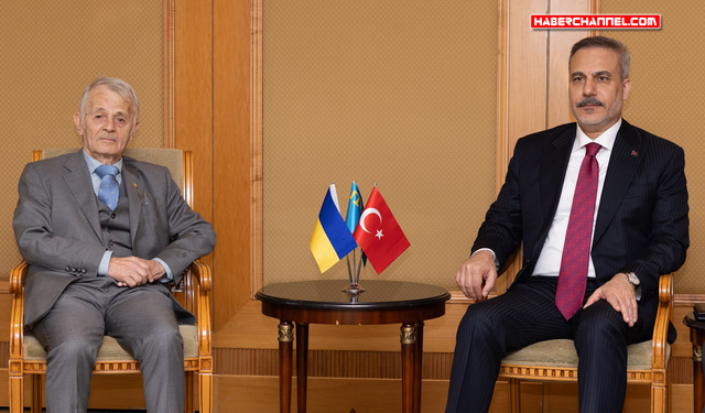 Bakan Hakan Fidan, Kırım Tatar halkının milli lideri Mustafa Kırımoğlu ile görüştü