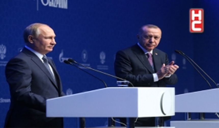 Erdoğan ve Putin'in katılımıyla TürkAkım projesinde vanalar açıldı...