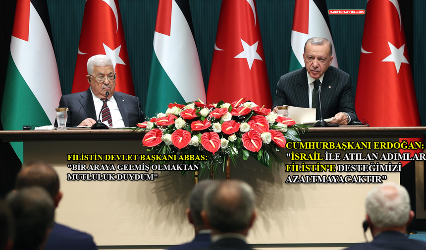 Cumhurbaşkanı Erdoğan, Filistin Devlet Başkanı Abbas ile ortak basın toplantısı...