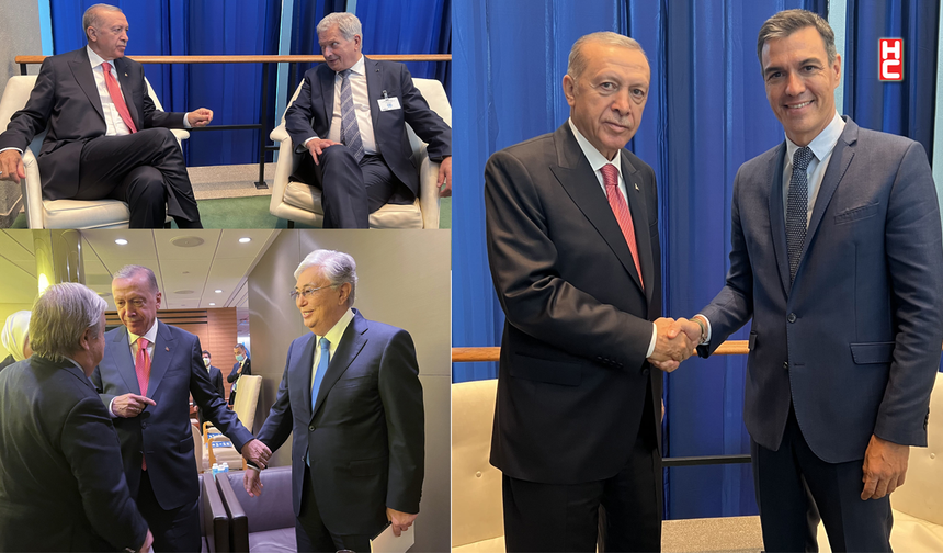 Cumhurbaşkanı Erdoğan, BM Genel Merkezi'nde liderlerle görüştü...