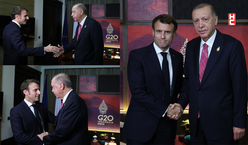 Cumhurbaşkanı Erdoğan, Bali'de Fransa Cumhurbaşkanı Macron ile görüştü