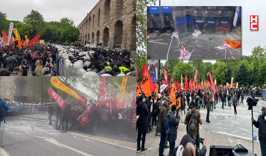 Saraçhaneden Taksime yürümek isteyen gruba polis müdahalesi...