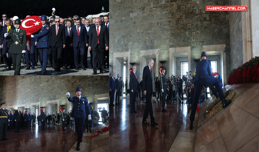 Devlet erkanı, 'Anıtkabir'i ziyaret etti...