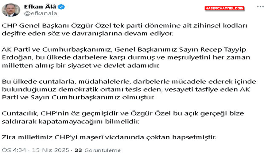 AK Parti'li Ala: "Cuntacılık, CHP'nin öz geçmişidir"