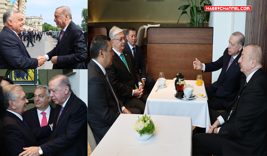 Cumhurbaşkanı Erdoğan, 'Türk Devletleri Teşkilatı Gayriresmi Zirvesi’ne katılan liderlerle sohbet etti