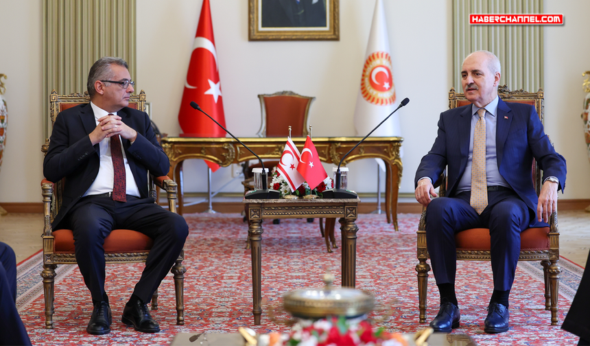 TBMM Başkanı Numan Kurtulmuş, KKTC Cumhurbaşkanı Tufan Erhürman ile bir araya geldi