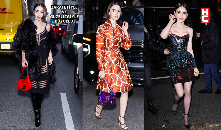 Lily Collins New York'ta FENDI seçimleriyle görüntülendi