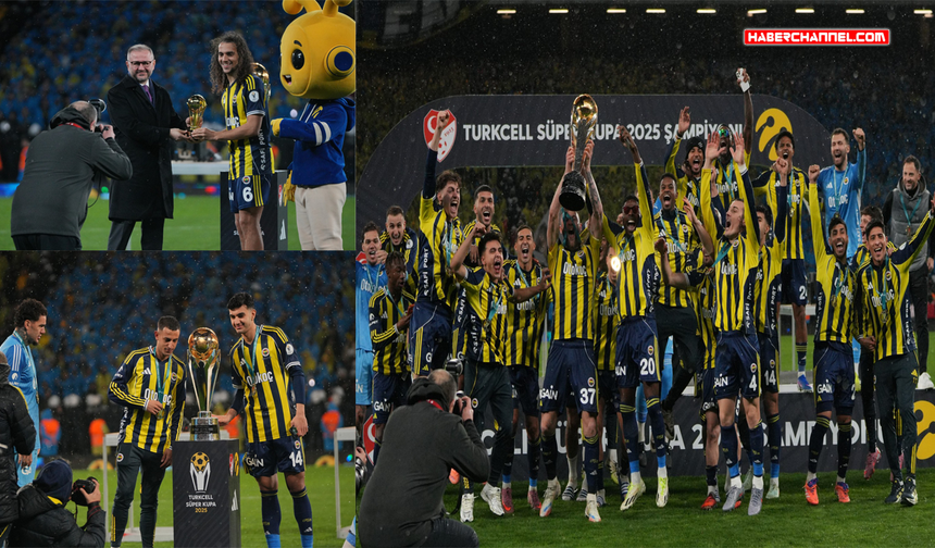 Süper Kupa finalinde Galatasaray’ı 2-0 mağlup eden Fenerbahçe, kupasını aldı