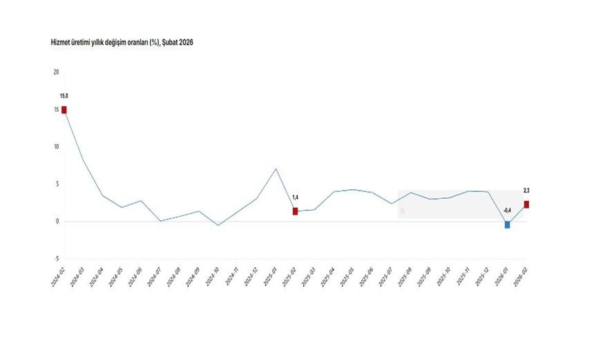 TÜİK: "Hizmet üretimi şubatta arttı"