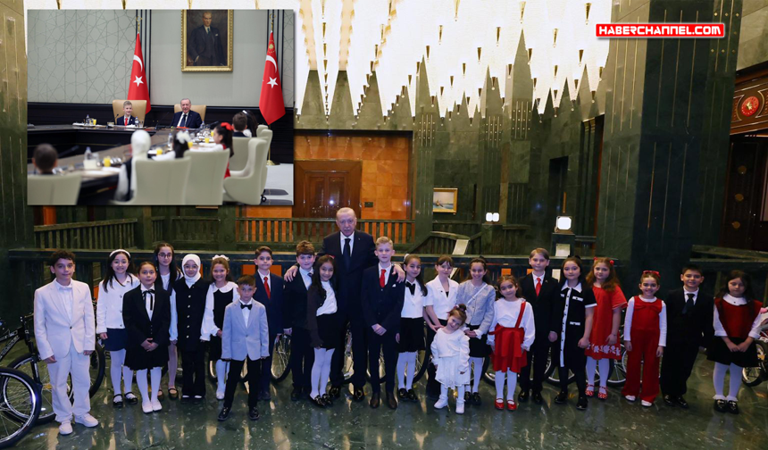 Cumhurbaşkanı Erdoğan, çocukları kabul etti