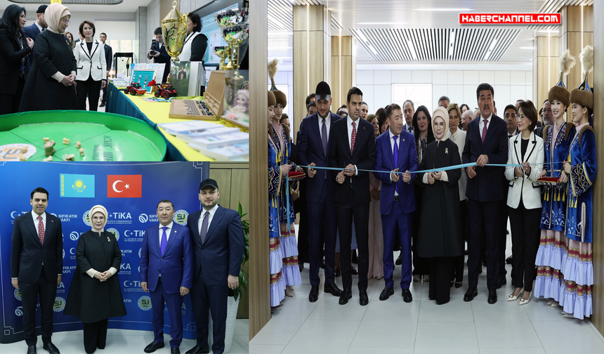 Emine Erdoğan, Kazakistan'da Sıfır Atık Eğitim Laboratuvarı'nın açılışını yaptı