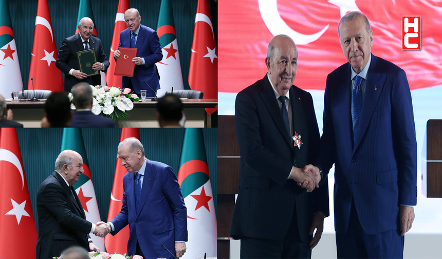 Cumhurbaşkanı Erdoğan, Cezayir Cumhurbaşkanı Tebbun ile ortak basın toplantısı düzenledi