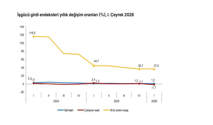 TÜİK: "İstihdam endeksi yıllık yüzde 1,2 arttı"