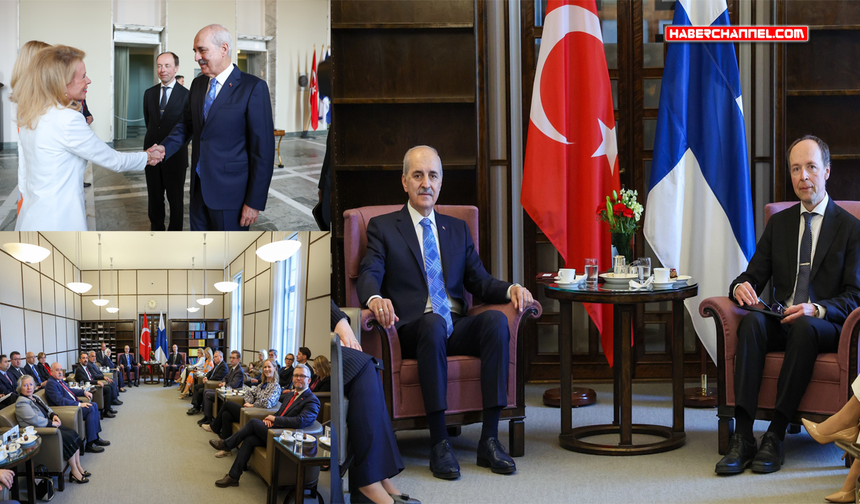 TBMM Başkanı Kurtulmuş, Finlandiya Parlamentosu Başkanı Halla-Aho ile görüştü