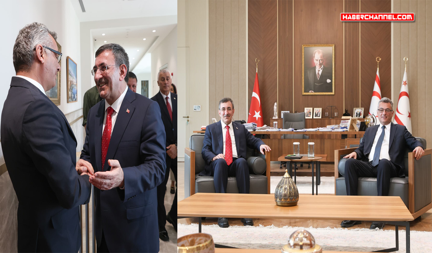 Cumhurbaşkanı Yardımcısı Cevdet Yılmaz, KKTC Cumhurbaşkanı Tufan Erhürman ile görüştü