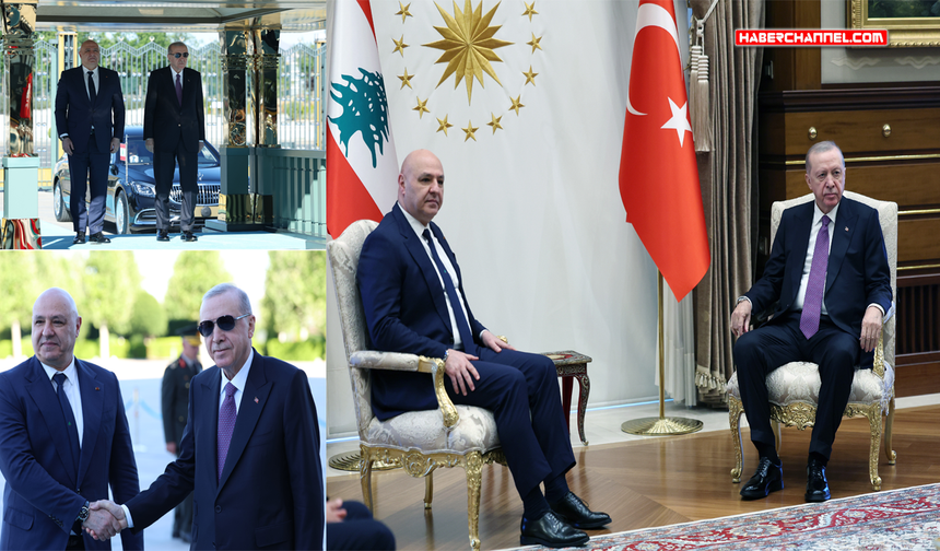 Cumhurbaşkanı Erdoğan, Lübnan Cumhurbaşkanı Joseph Avn'ı resmi törenle karşıladı