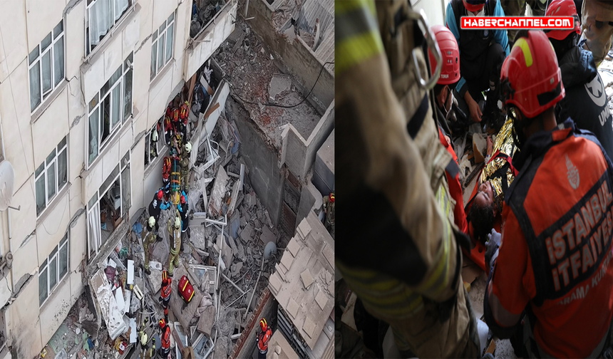 Maltepe 7 katlı binada çökme; 2 kişinin cansız bedenine ulaşıldı