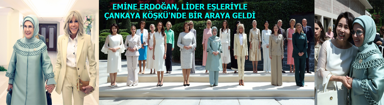 Emine Erdoğan, lider eşleriyle Çankaya Köşkü'nde bir araya geldi